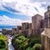 An medieval stone fortification near the sea